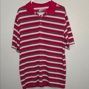 Nike Golf Fuchsia Gray Striped Polo Size Large